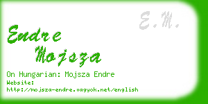 endre mojsza business card
